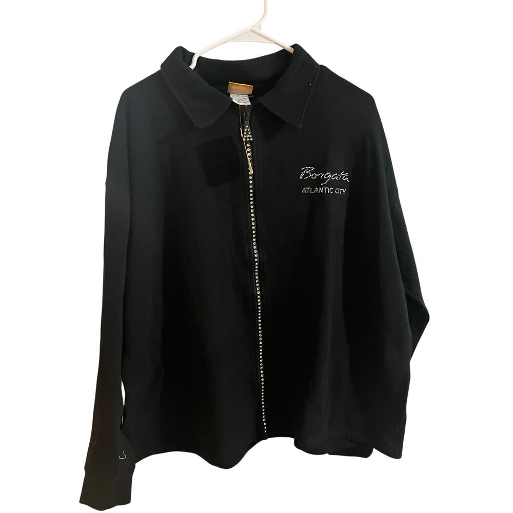 Borgata casino womens rhinestone full zip jacket- size 3X-NWT- See measurements